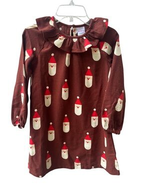 Hanna Andersson Holiday Flannel Nightgown Sz 120 US 6-7 Santa Claus
